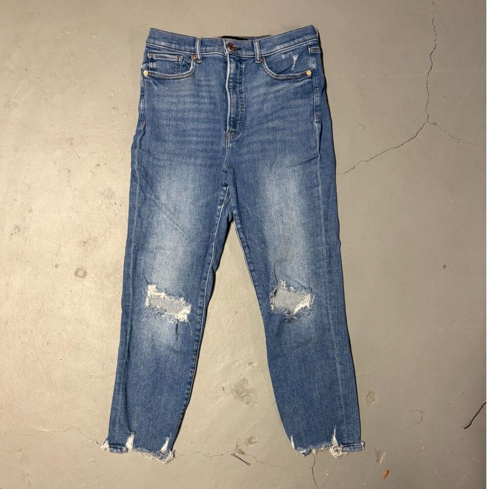 Express Slim Ankle Super High Rise Jeans Stretch Dark Wash Size 12/R